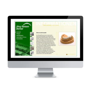 Gestaltung der Internetseite, der Visitenkarten, Logodesign, Objektfotografie und Imagefotografie für Jörg Fielsen Dental.