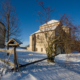Architekturfotografie der Konradsburg bei Ermsleben am Harz mit romanischer Krypta, Reste der ehemaligen Klosterkirche und Klostergebäuden.