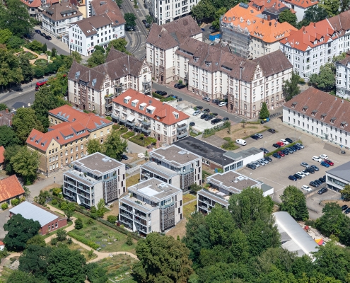 Luftbild der Humboldtstraße und Gliesmaroder Straße in Braunschweig mit dem Botanischen Garten und der Bundesanstalt für Immobilienaufgaben von Südosten.